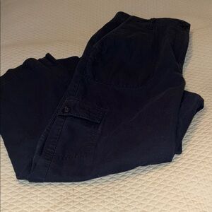 Talbots ladies Navy Cargo Crop Pants